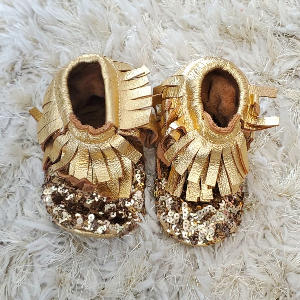 Gold Sequence Moccasins